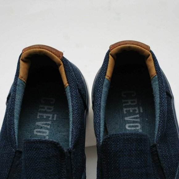 Crevo Pax Blue Fabric Slip On Dual Gusset Boat Loafer Sneaker Shoes Mens 8.5 main image 9